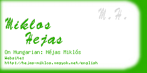 miklos hejas business card