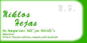 miklos hejas business card